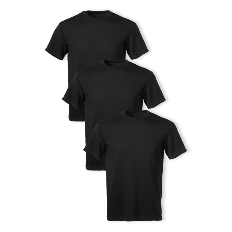 Soffe Men's 3 Pack - USA Poly/Cotton Military Tee, Black, Large - Image 1